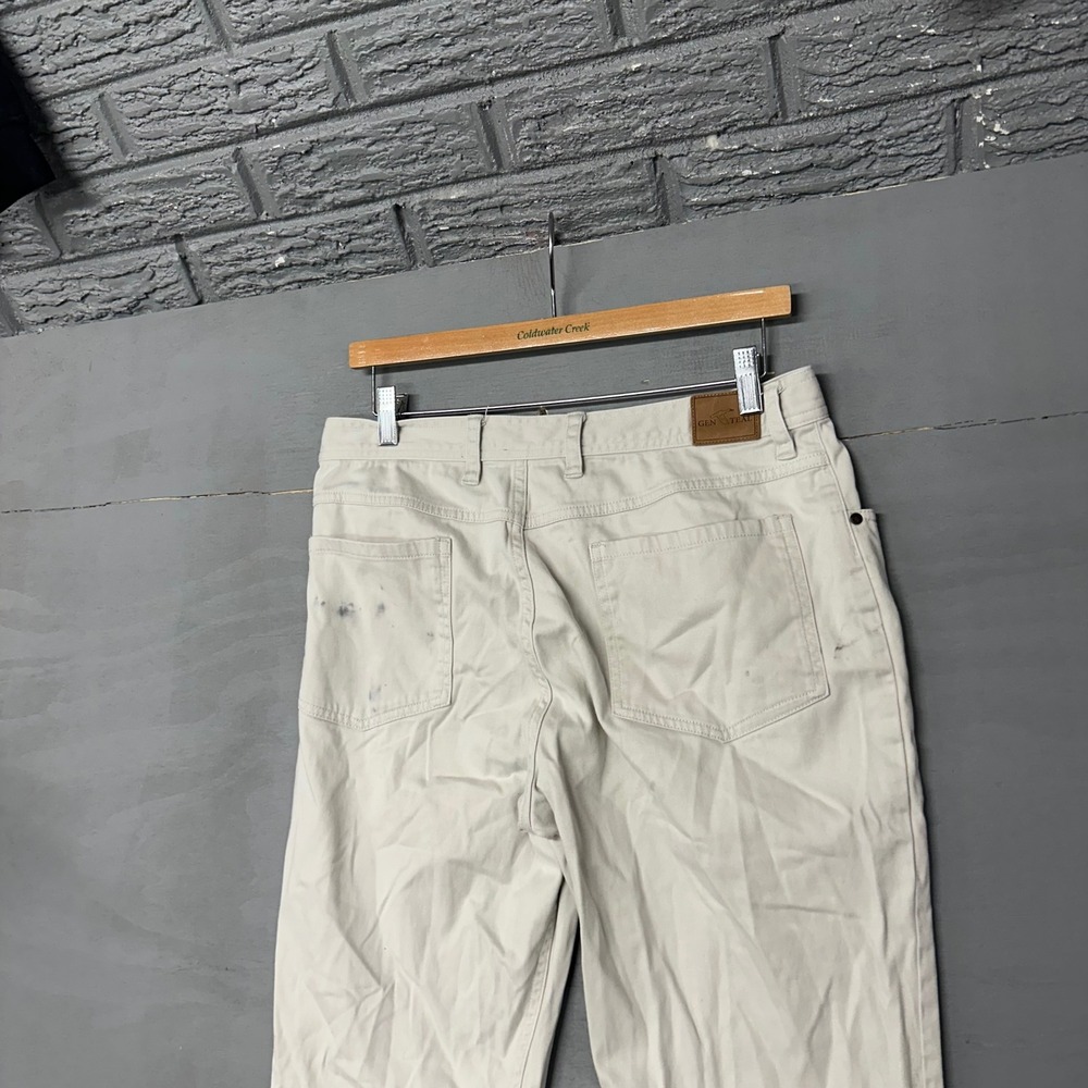 GenTeal Mens 5-Pocket Twill Pants Stone Off-White W32 L30 Straight Leg Casual‎